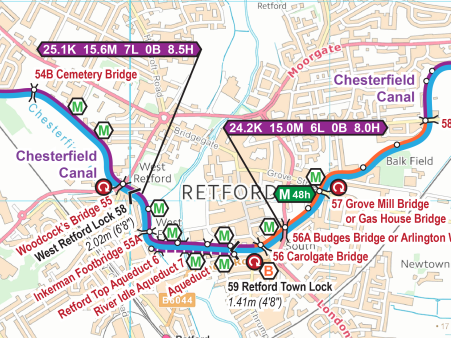 Chesterfield Canal Map