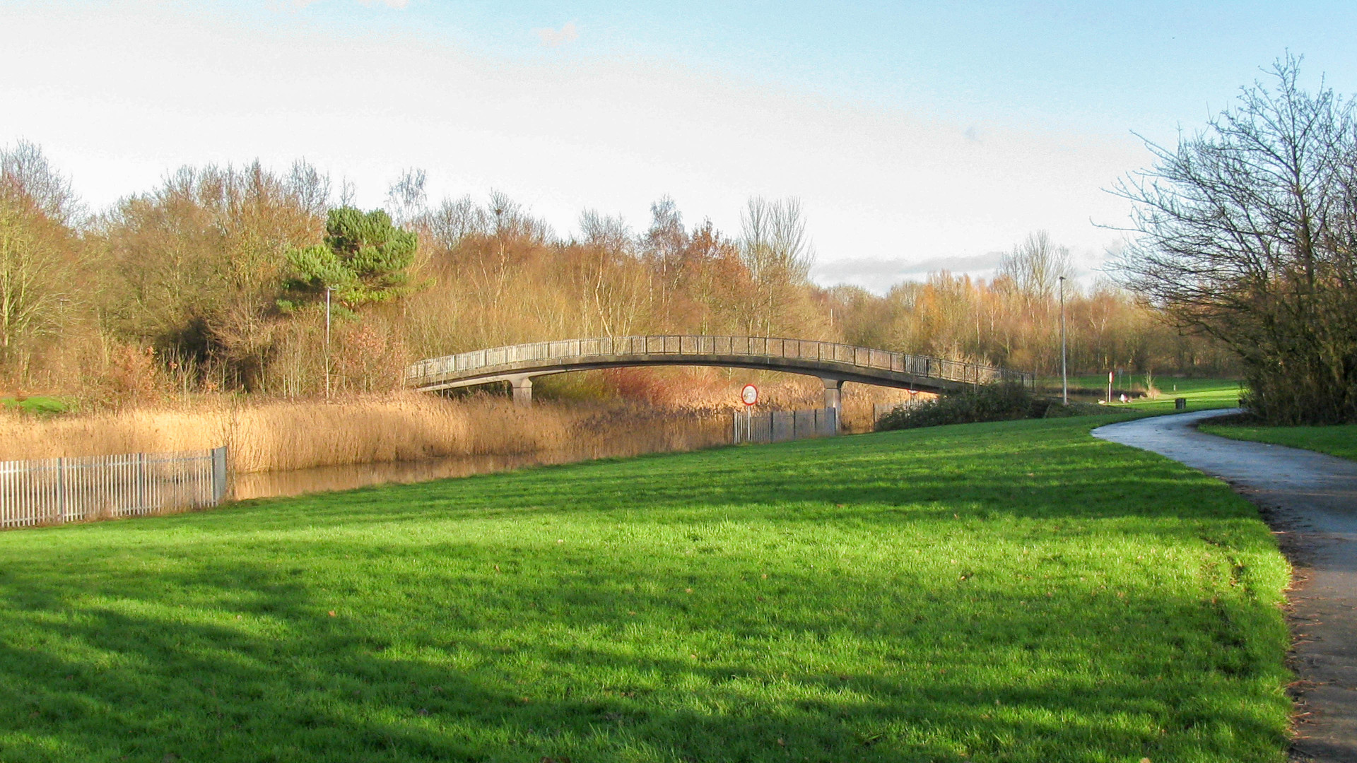 This footbridge has adequate clearance for navigation