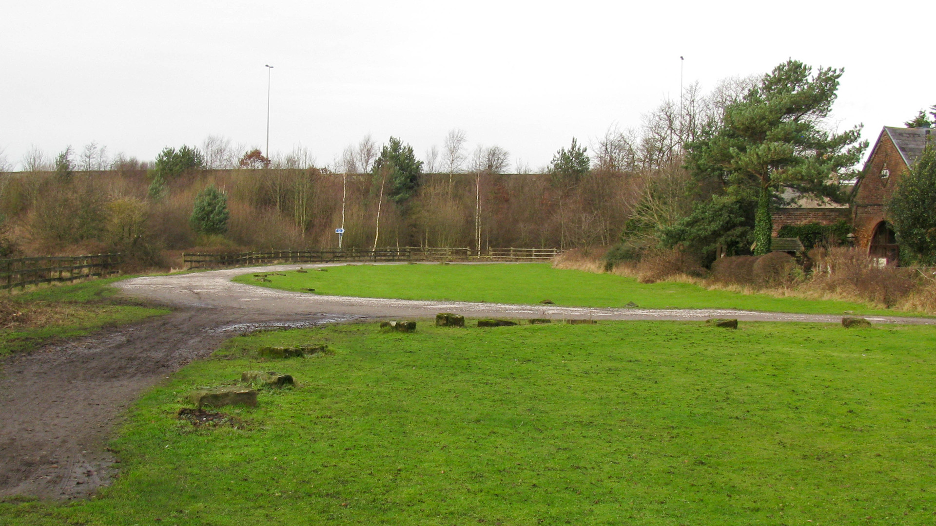 The motorway embankment presents an obstacle to restoration