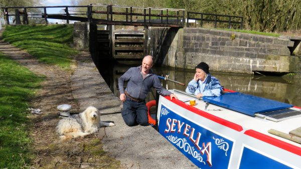 Meg, Geoff and Mags at Poolstock Bottom Lock