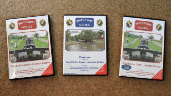 Grand Union Canal - Leicester Section DVDs. Popular, Bowcam and Combined (left to right).