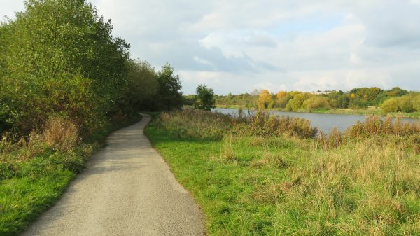 A cycle route along the towpath
