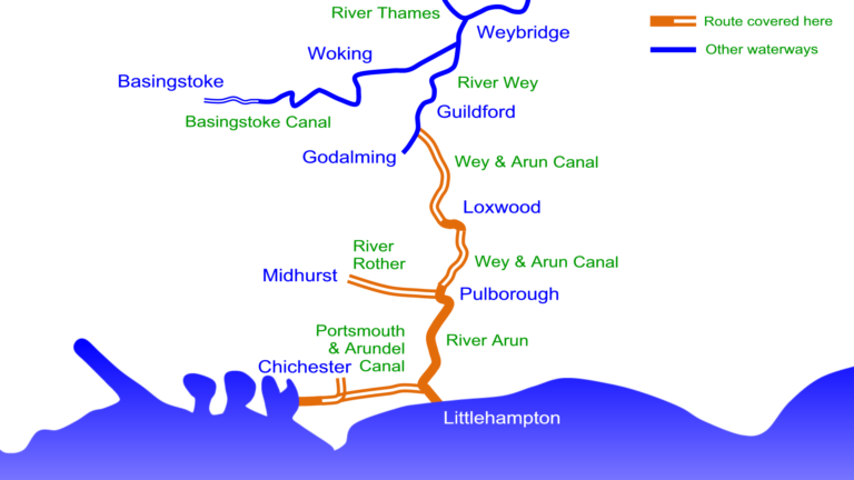 Wey & Arun Canal - FREE Maps - Waterway Routes