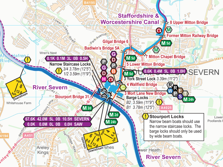 Stourport Ring Maps - Waterway Routes